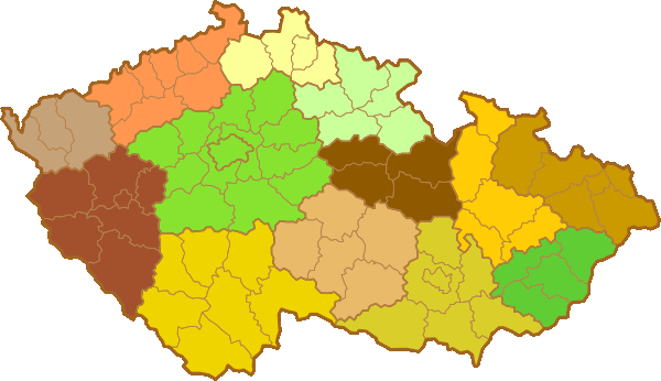 Mapa ČR - Okresy